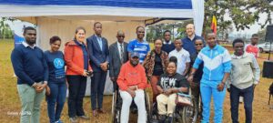 From Left to Right (Back Row): Godfrey Nanyenya (MWF); Gorreti Byomwire (MWF); Amy Petersen, Public Engagement Officer, U.S. Mission, Kampala; Moses Amanya, Guild President, MUBS; Professor Moses Muhwezi, Principal, MUBS; Moses Serwadda (PFP); Nina Mago (PFP); Jeremiah Lwebuga (PFP); Harunah Damba (PFP); Amb. William W. Popp, Ambassador of the United States of America to Uganda; Dr. Dumba Saad (Fulbright Alumnus); Kato Chrysestom, Alumni Coordinator, U.S. Mission, Kampala; Tumusiime Denis (YALI Alumnus). Front row: Denis Ouma (PFP); and Josephine Namirimu (PFP)